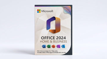 Microsoft Office 2024 Home & Business software box cover shown upright on a clean white background.